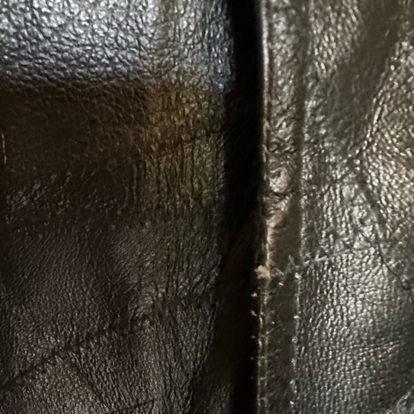 Leather Bomber Jacket Vintage Patchwork - Picture 9 of 13